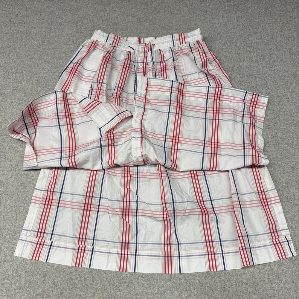 Free Assembly | Button Front Plaid Midi Skirt | XL | White Red Blue | Pockets - Picture 7 of 9